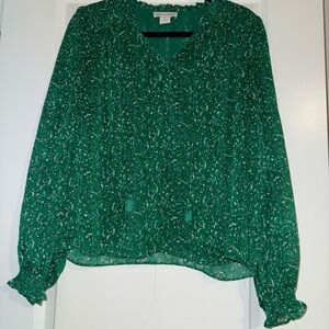 Cupcakes and Cashemere - Green Floral Women's Blouse